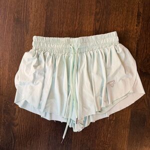 Women's Light Mint Green Butterfly Athletic Shorts